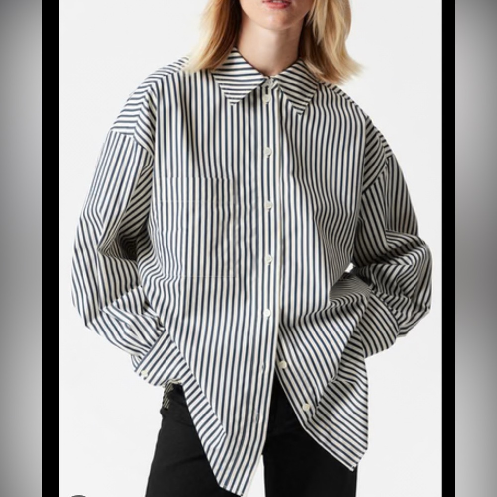 & Other Stories Oversized Stripe Shirt- Size Medium